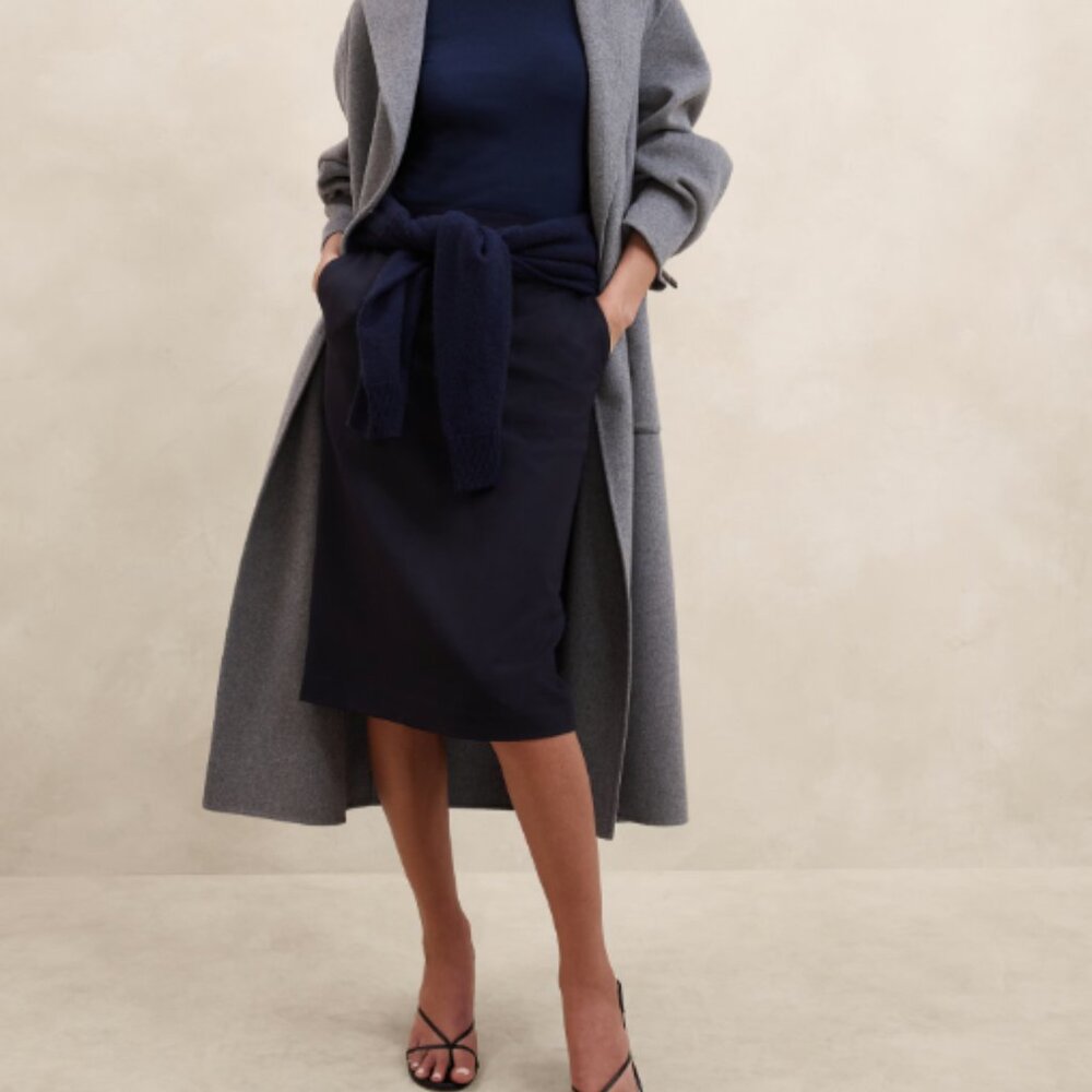 Banana Republic Wool Navy Blue Pencil Skirt Size 0